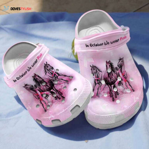 Horse Breast Cancer Awareness Clogs Shoes Gifts Birthday