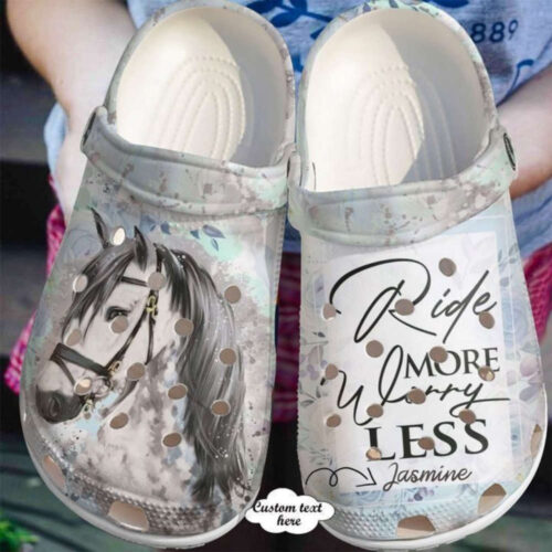 Horse Personalized Ride More Worry Less Classic Clogs Shoes