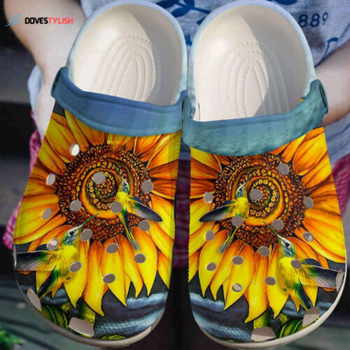 Humming Bird Sunflower Shoes – To The Sun clogs Birthday Gift Wife