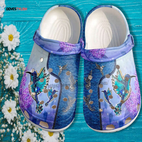 Hummingbird Girl Twinkle Pastel Croc Shoes Gift Women- Girl Love Hummingbird Shoes Croc Clogs