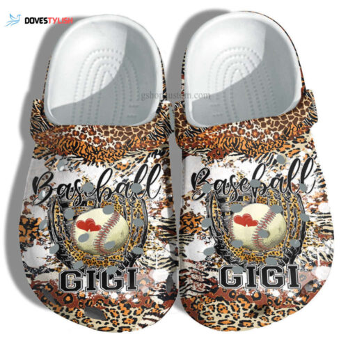 Leopard Skin Baseball Gigi Shoes Gift Grandma – Baseball Grandma Shoes Croc Clogs Mother Day