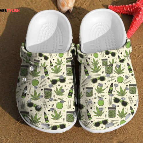 Marijuana Leaf Crocs Pattern With Weed Leaves Crocs Weed Leaves Crocs Rubber Crocs Shoes Clogs Co
