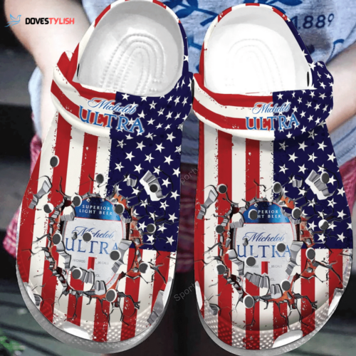 Michelob Ultra American Flag Clogs Shoes Dh