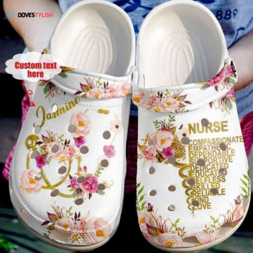 Nurse Personalized Floral Classic Clogs Shoes