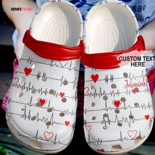 Nurse Personalized Heartbeat Pattern Classic Clogs Shoes
