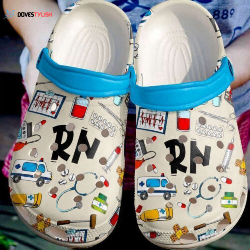 Nurse Rn Pattern Classic Clogs Shoes
