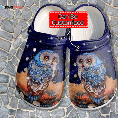 Owl Boho Mystery Vintage Shoes Gift Son Daughter- Owl Worm Book Lover Shoes Croc Clogs Customize
