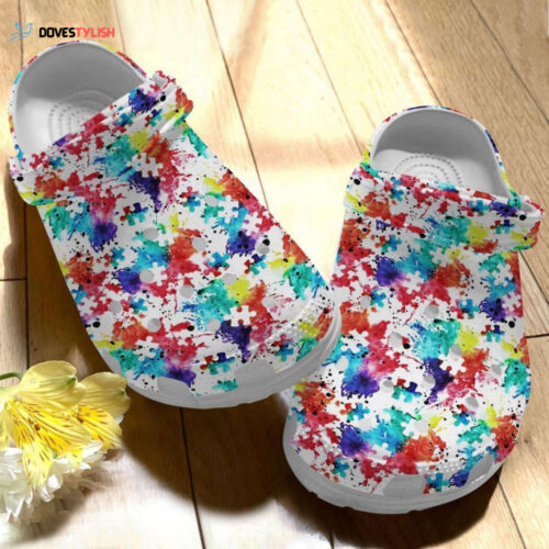 Painting Colorful Puzzle Shoes – Autism Awareness Clogs