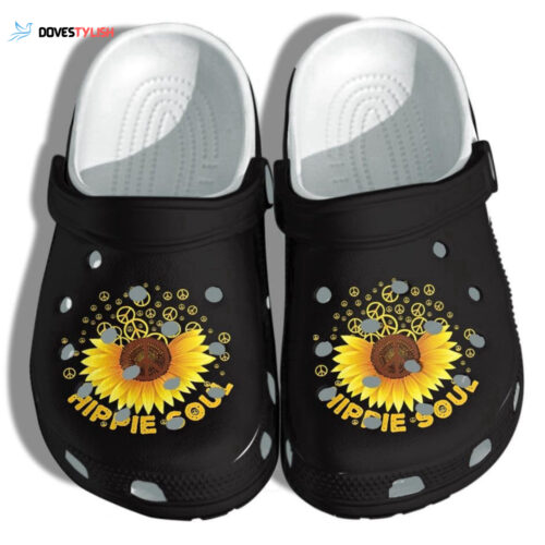 Peace Hippie Soul Sunflower Shoes clogs Gifts Female
