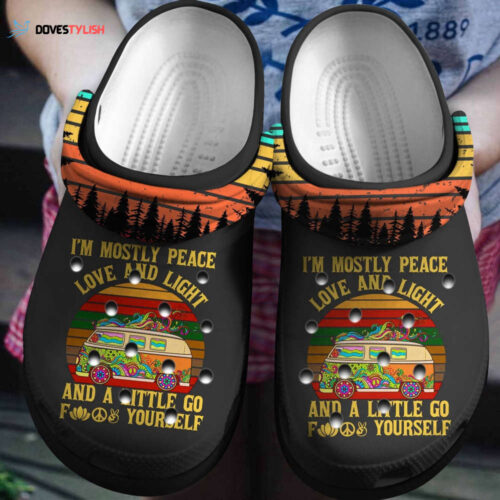 Peace Love And Light Hippie Vans Shoes clogs Gift Birthday Christmas