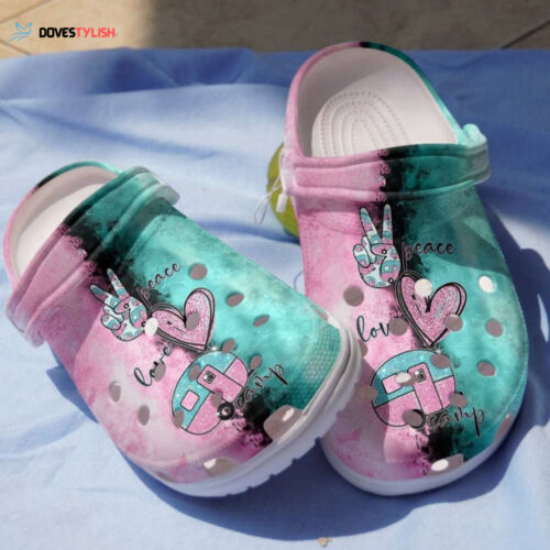 Peace Love Camping Shoes – Hand Heart Bus clogs
