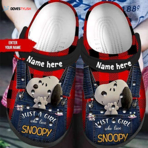 Personalised Just A Girl Who Love Snoopy For Snoopy Lovers Rubber Crocs Crocband Clogs Comfy Footwea