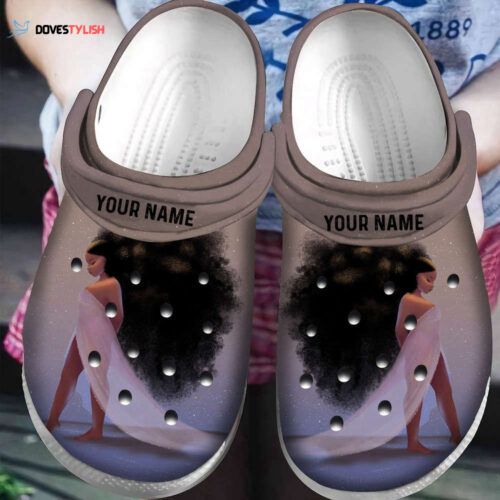 Personalized Afro Black Little Girl Art African American Classic Clogs Shoes