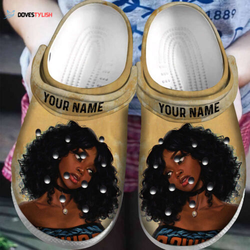 Personalized Black Girl Art African American Classic Clogs Shoes