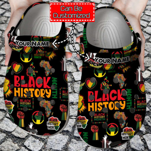 Personalized Black History Month African American Classic Clogs Shoes
