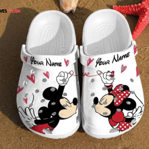 Personalized Crocs Mickey Minnie Kiss Crocs Disney Pattern Crocs Disney Couple Crocs Rubber Crocs Cr