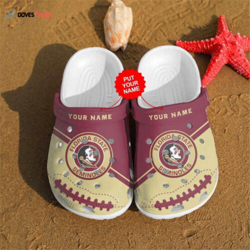 Personalized Florida State Seminoles Printed gift For lover Rubber Crocs Crocband Clogs Comfy Footwe
