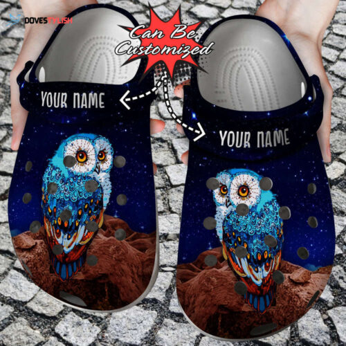 Personalized Owl Night Clogs Shoes Animal