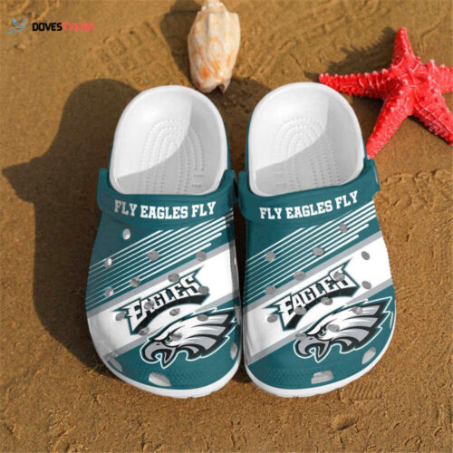 Philadelphia Eagles Fly Eagles Fly Custom For Nfl Fans Rubber Crocs Crocband Clogs Comfy Footwear TL