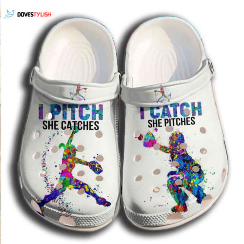 Pitch And Catch Shoes Clogs Batter Girl – Funny Baseball Shoes Clogs Gift