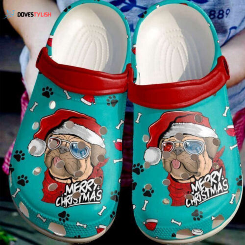 Pug Merry Christmas Classic Clogs Shoes