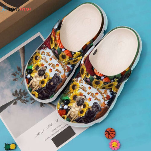 Pug Most Wonderful Time Classic Clogs Shoes