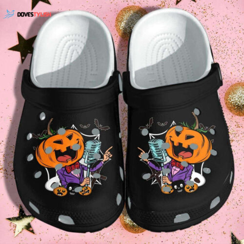 Pumpkin Rock Sings Tattoo Halloween Shoes Clogs Shoes