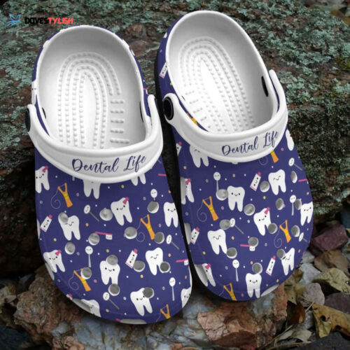 Purple Dental Life Shoes Customize Gift Daughter – Dentist Clogs Gift Birthday – Dental-Life
