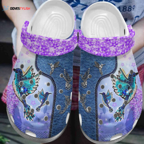 Purple Hummingbird Twinkle Shoes – Hummingbird clogs Birthday Gift Women- Purple-Hmb