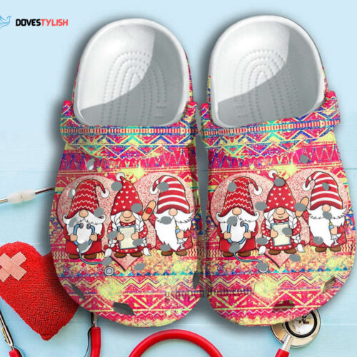Red Gnome Nurse Life Shoes Clogs Birthday Gift