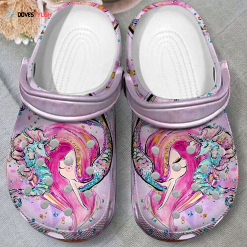 Sea Horse Mermaid Pinky Hippocampus Clogs Shoes – Ocean Beach Girl Mermaid Cute Shoes