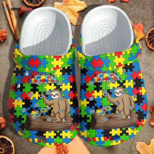 Sloth And Autism Turtle Clogs – Autism Awareness Shoes Gifts Men Women