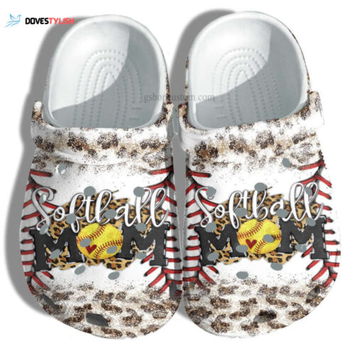Softball Mom Leopard Skin Shoes Girl Mom Grandma – Baseball Softball Mom Shoes Croc Clogs