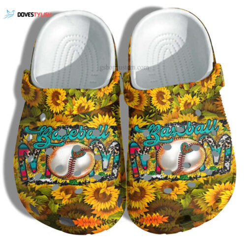 Sunflower Baseball Mom Farm Girl Shoes Wife Mom Grandma – Farmer Baseball Mom Sunflower Shoes Croc Clogs