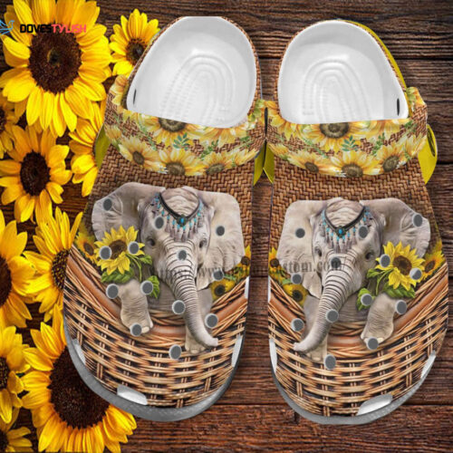 Sunflower Elephant Handmade Bag Shoes Women – Elephant Croc Clogs Shoes Gift Aunt
