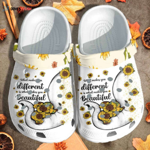 Sunflower Elephant Mother Autism Awareness Shoes Clogs Gift Mothers Day