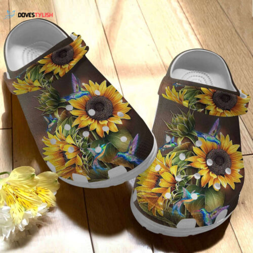 Sunflower Hummingbird Hippie Shoes clogs Gift Birthday Women Girl – Hmbsunf