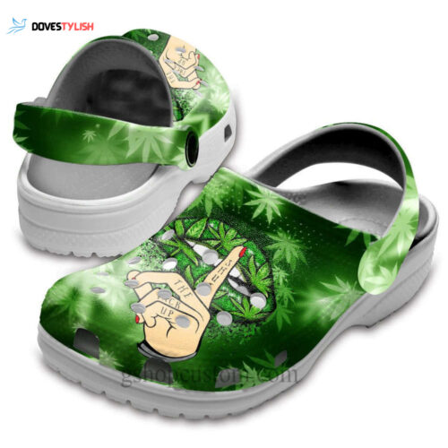 Weed Lip Funy Croc Shoes Women – Funny Lipstick Weed Shut Up clogs Hippie