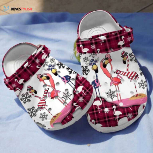 Winter Flamingo Breast Cancer Awareness Clogs Shoes Birthday Christmas Gifts Girls