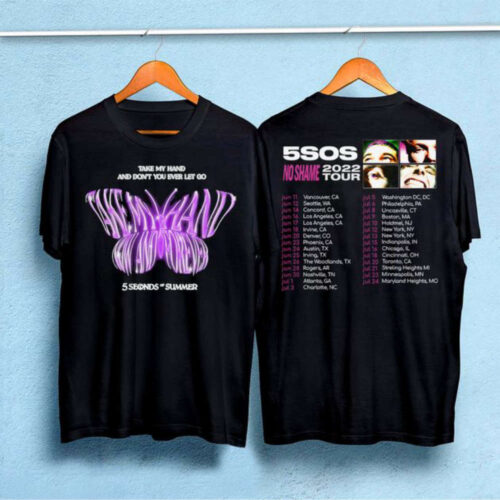 5 Seconds of Summer Band No Shame 2022 Tour Double Sided Shirt – 5SOS No Shame Tour 2022 Shirt