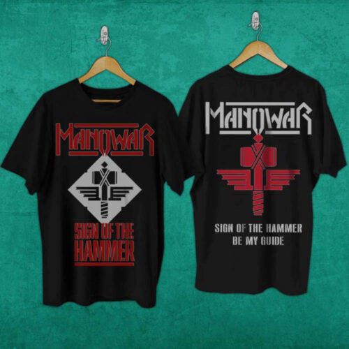 New DTG printed t-shirt -MANOWAR- Sign of the Hammer