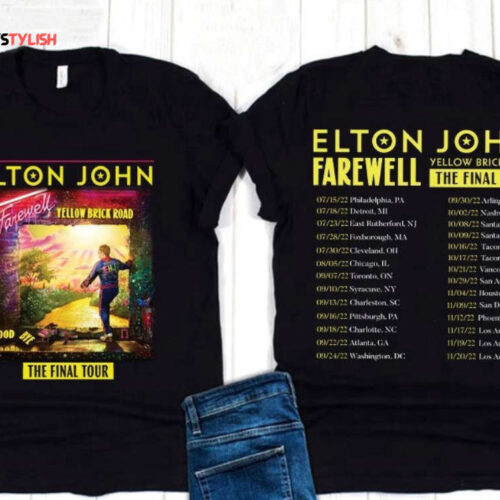 Elton John Farewell Tour Yellow Brick Road The Final Tour 2023 T-Shirt, Elton John Farewell Tour 2023 Shirt
