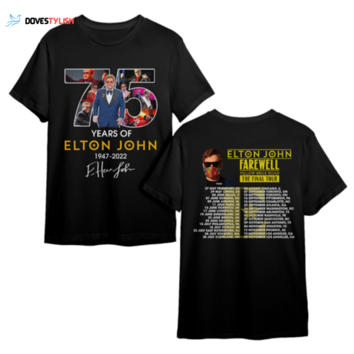 Elton John Farewell Yellow Brick Road The Final Tour 2023 Double Sided Shirt