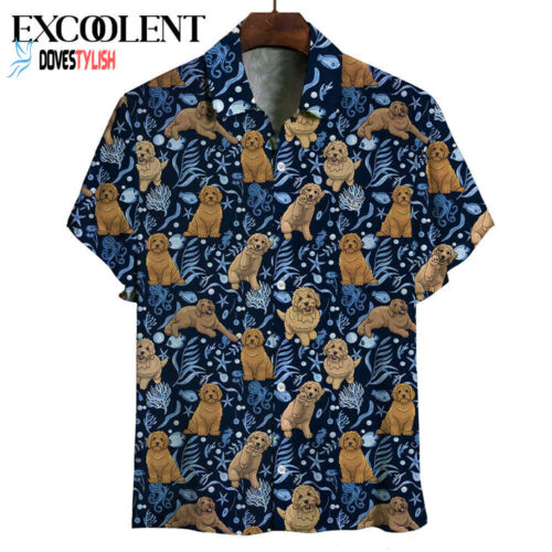Goldendoodle Hawaiian Print Shirts – Mens Hawaiian Shirt – Short Sleeve Hawaiian Shirt
