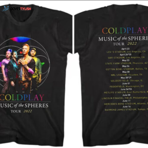 HOT Coldplay Music Of The Spheres 2023 American Tour Double Sided T-Shirt