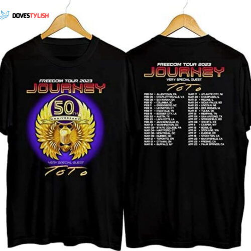 Journey Tour T-Shirt, Journey Freedom Tour 2023 50th Anniversary Shirt, Journey Concert