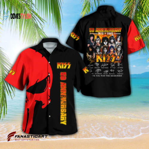 Kiss Band 2023 Short-Sleeve Hawaiian Shirt Black Beach New Fans