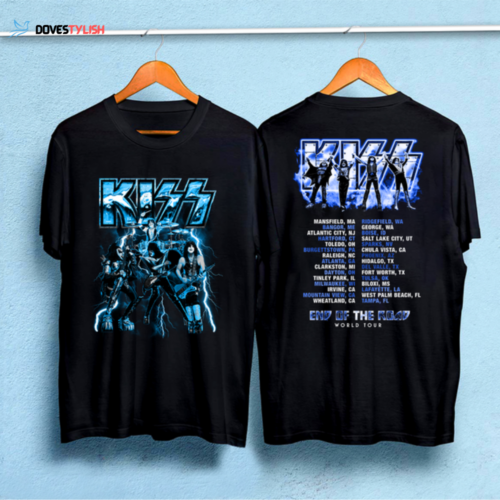 KISS End Of The Road World Tour Rock Music Black T-Shirt, End Of The Road Tour Shirt, Kiss Band World Tour Shirt