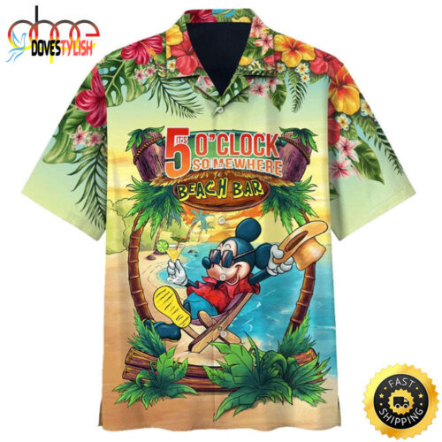Mickey Mouse Disney Its 5 Oclock Somewhere Beach Bar Hawaiian Shirt