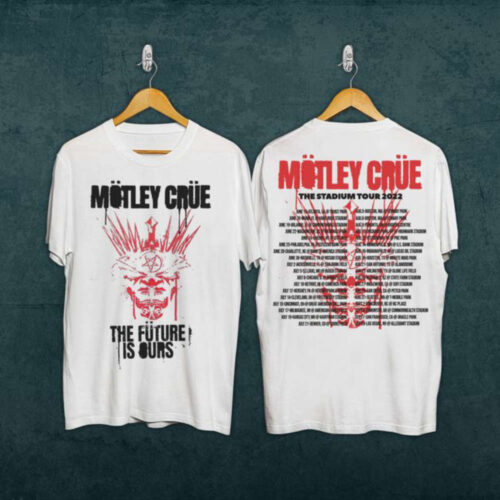 Motley Crue 2023 The Future is Ours Mask With Pentagram Stadium Tour Shirt